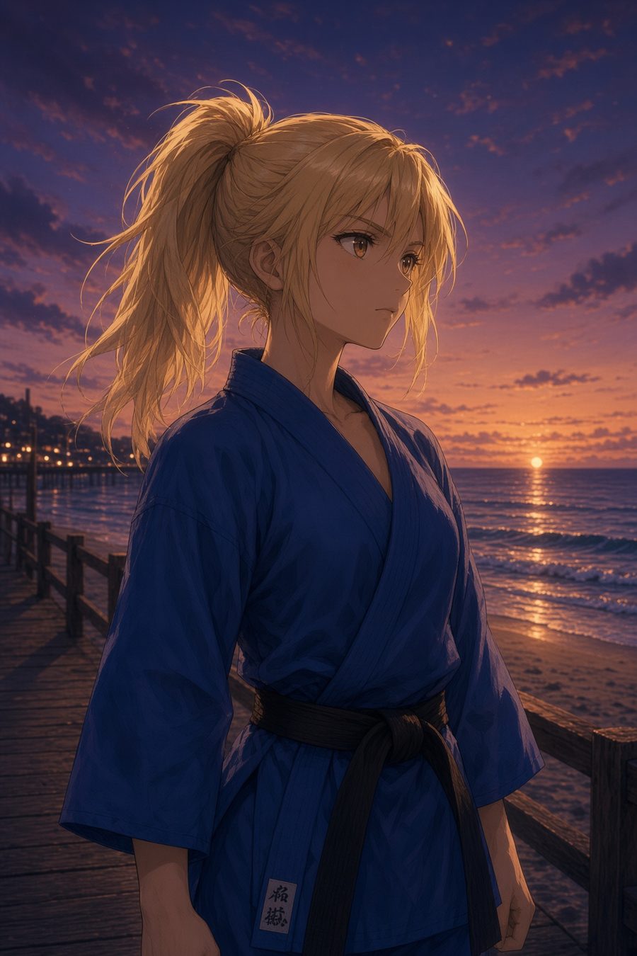 Blue gi — the girl on the pier