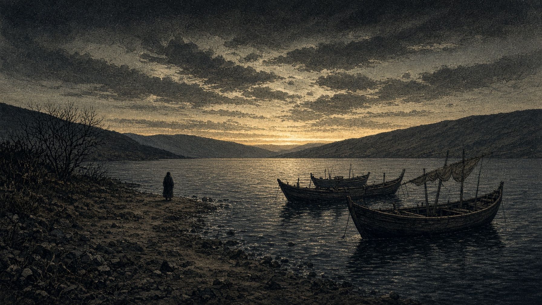 The Sea of Galilee at dawn