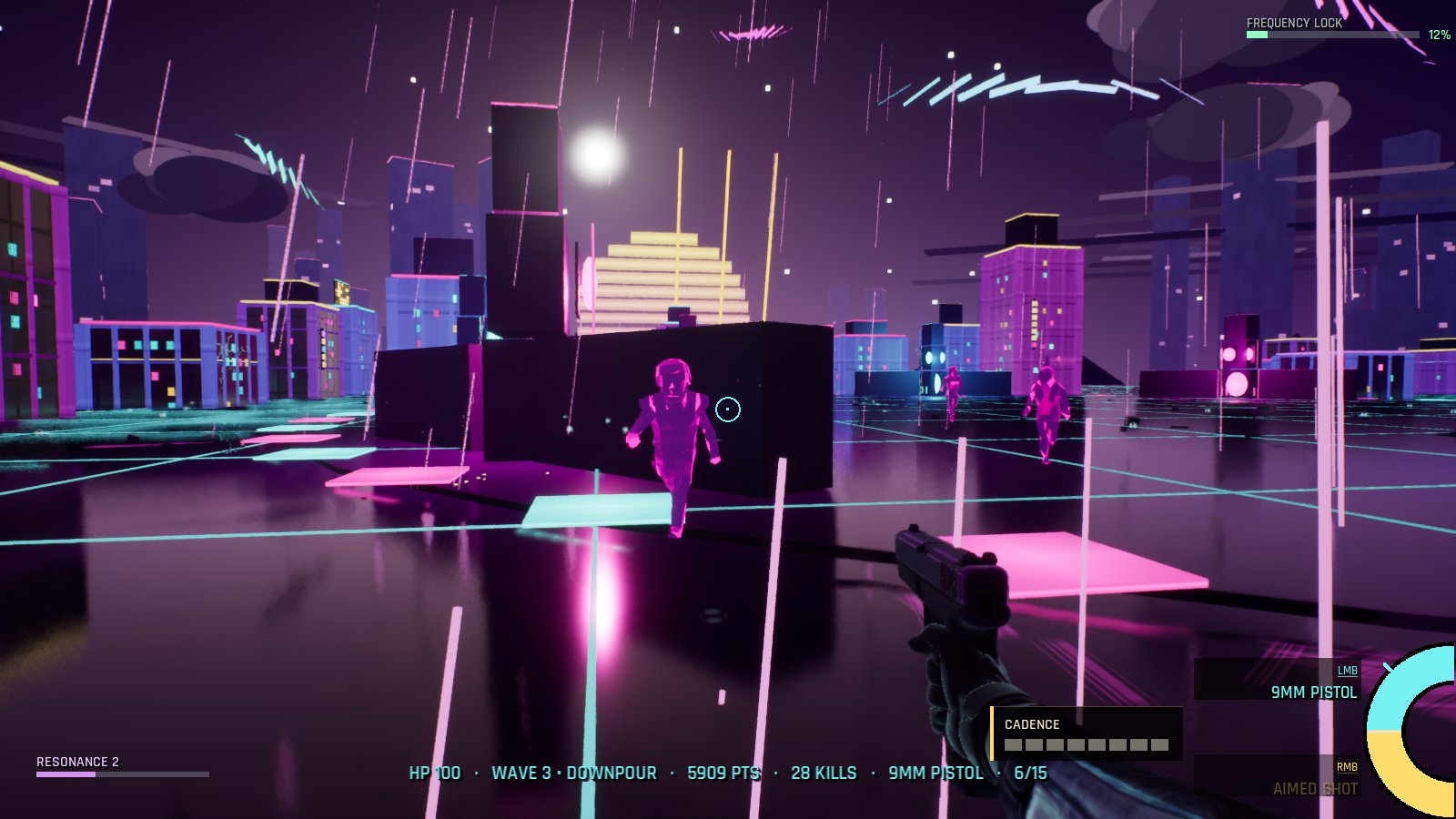 Synth Hauler: magenta zombies on a rain-soaked neon street