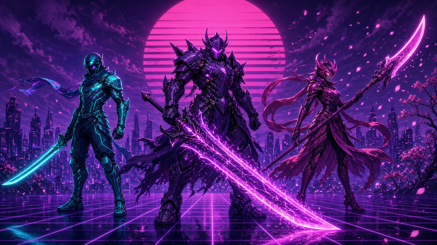 Raiden, Sakura, and Kurogane on the grid