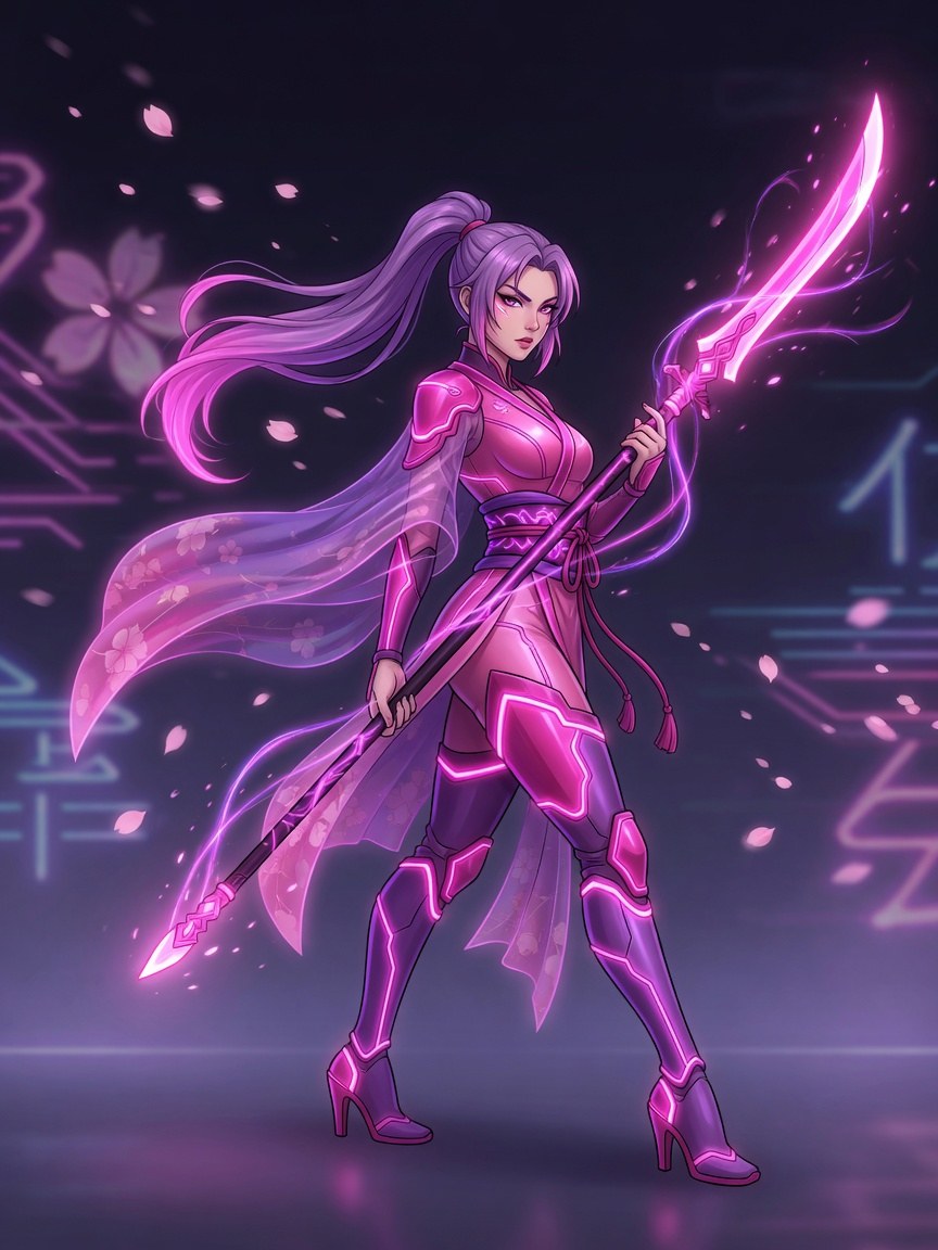 Sakura — neon blade dancer